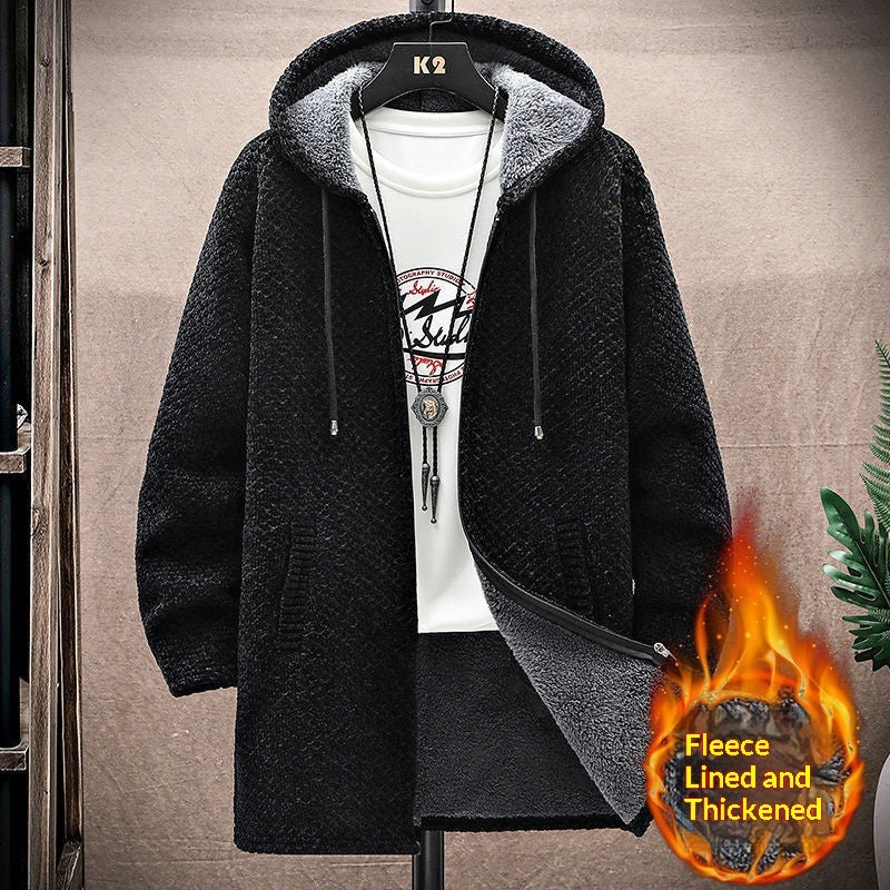 Men's Mid-Length Knitted Cardigan Coat Casual And Versatile