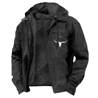 Mens Casual Retro Hooded Jacketcoat