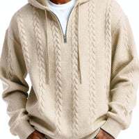 Fashionable Half-zip Hooded Sweatshirt With Long Sleeves