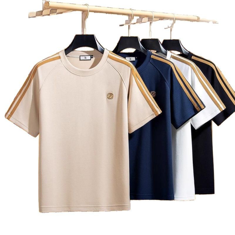 Mens Smooth Short-Sleeve Casual Summer Set
