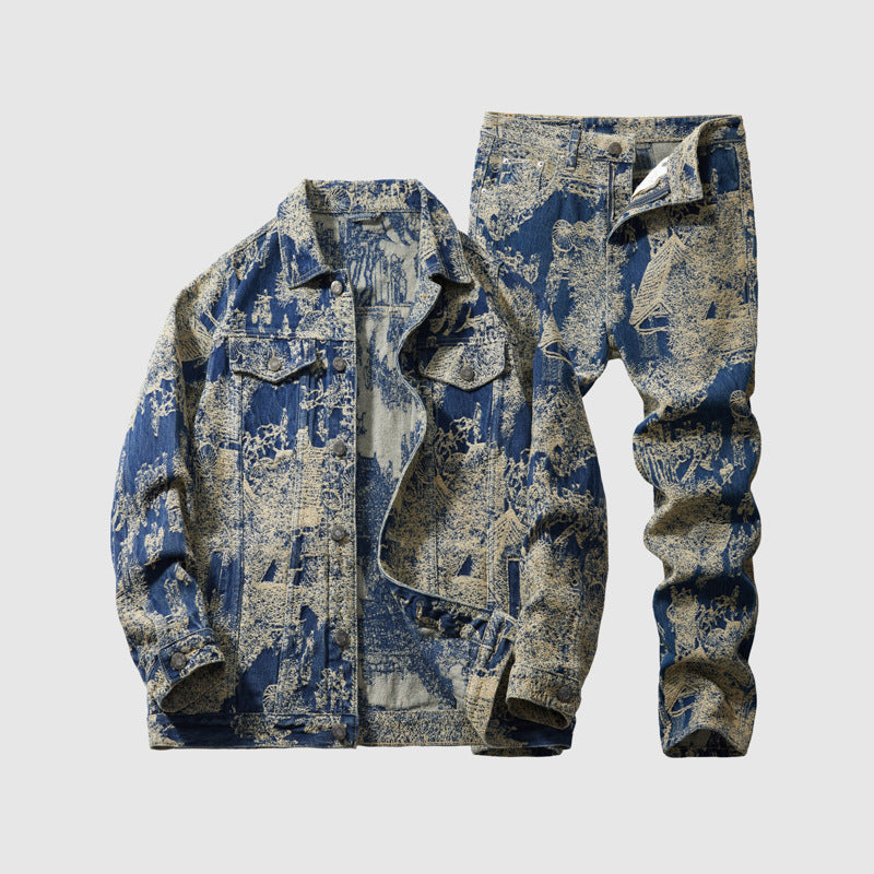 Men's Embossed Denim Jacket