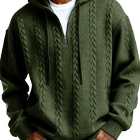Fashionable Half-zip Hooded Sweatshirt With Long Sleeves