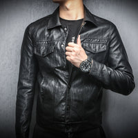 Mens Stylish Korean-Style Biker Jacket For Young Trendsetters
