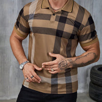 Mens Casual Printed Button-up Shirt With A Lapel Collar