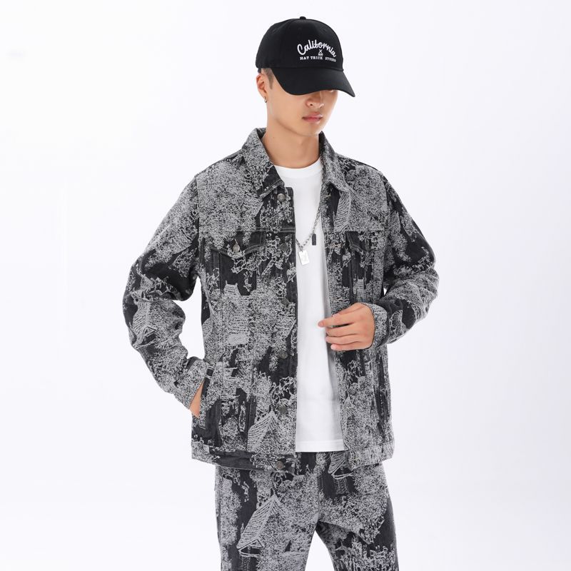 Men's Embossed Denim Jacket