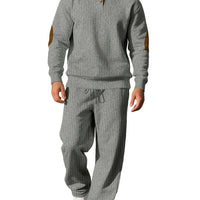 Men's Jacquard Knit Top & Trousers Set