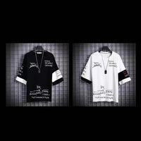 Mens Loose-fitting Japanese-style 34-sleeve Shirt For Spring And Summer