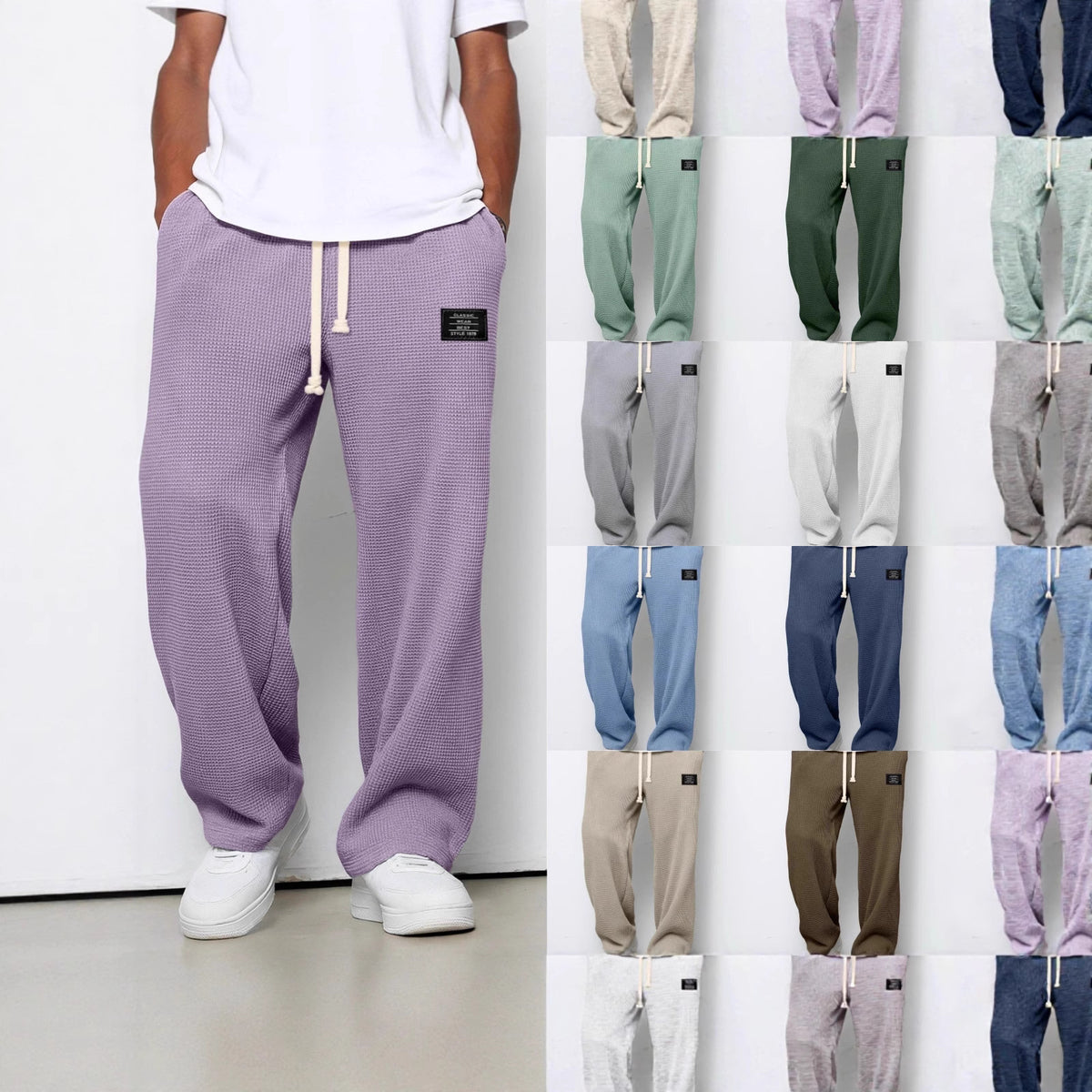 Men's Waffle Straight Pants