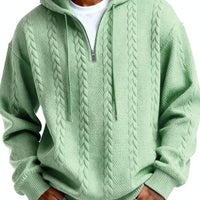 Fashionable Half-zip Hooded Sweatshirt With Long Sleeves