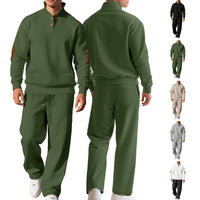Men's Jacquard Knit Top & Trousers Set