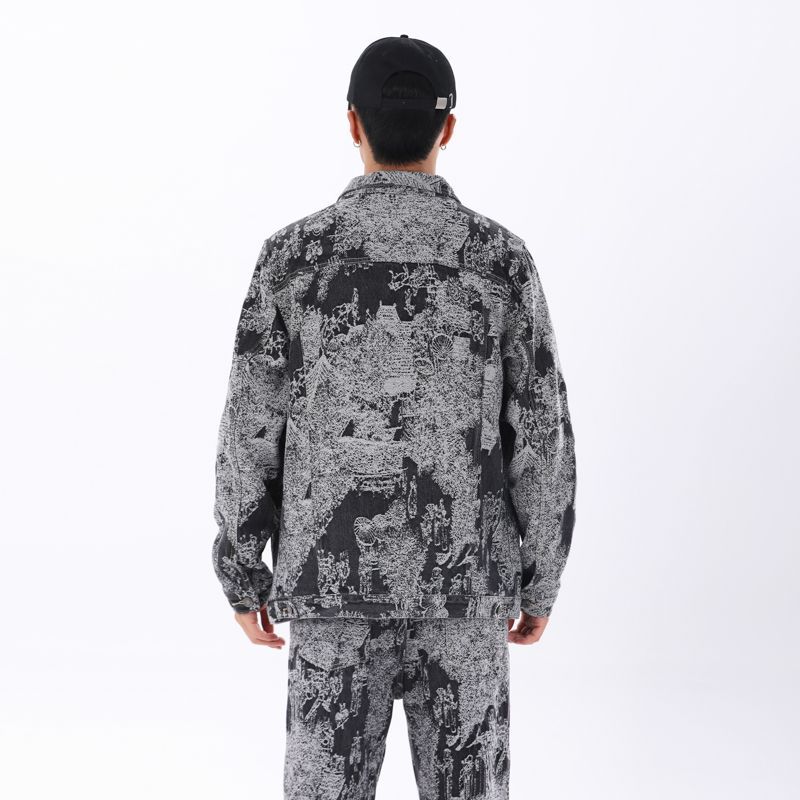 Men's Embossed Denim Jacket