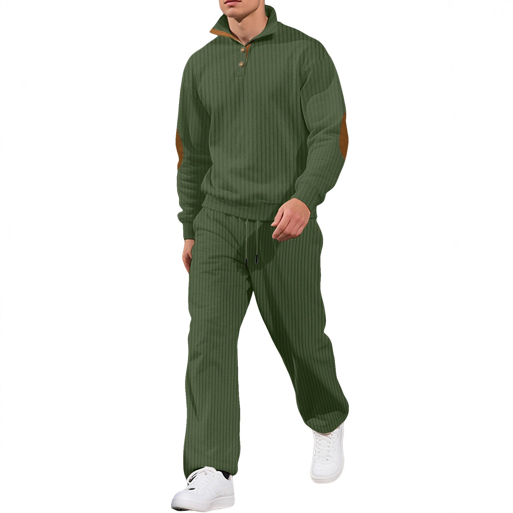 Men's Jacquard Knit Top & Trousers Set