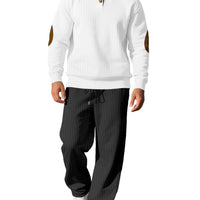 Men's Jacquard Knit Top & Trousers Set