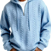 Fashionable Half-zip Hooded Sweatshirt With Long Sleeves