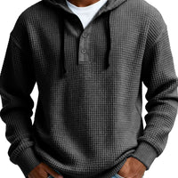 Mens Youth Ribbed Hooded Half-Zip Sweater