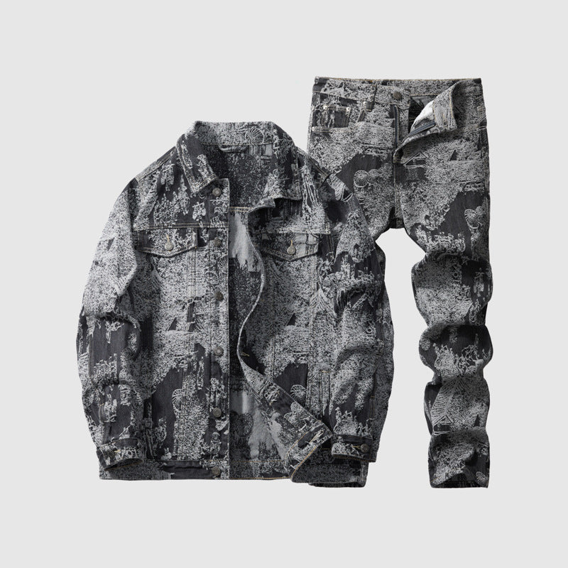 Men's Embossed Denim Jacket