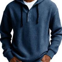 Mens Youth Ribbed Hooded Half-Zip Sweater