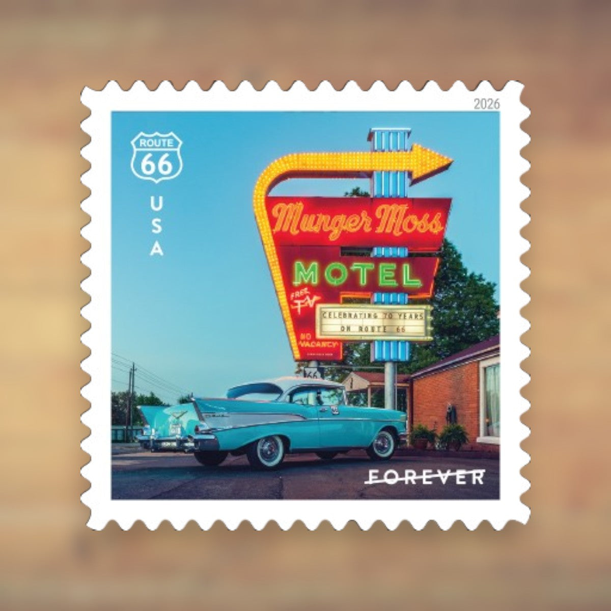 Route 66 Forever Stamps, 2026 Sheet – Cards, Letters and Stamp Collecting