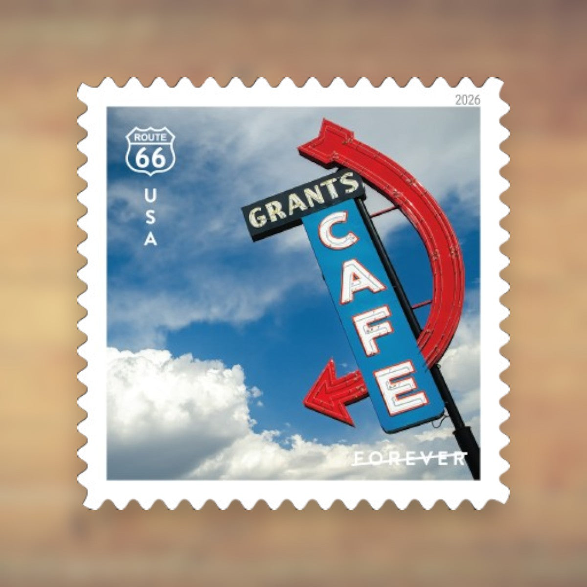 Route 66 Forever Stamps, 2026 Sheet – Cards, Letters and Stamp Collecting