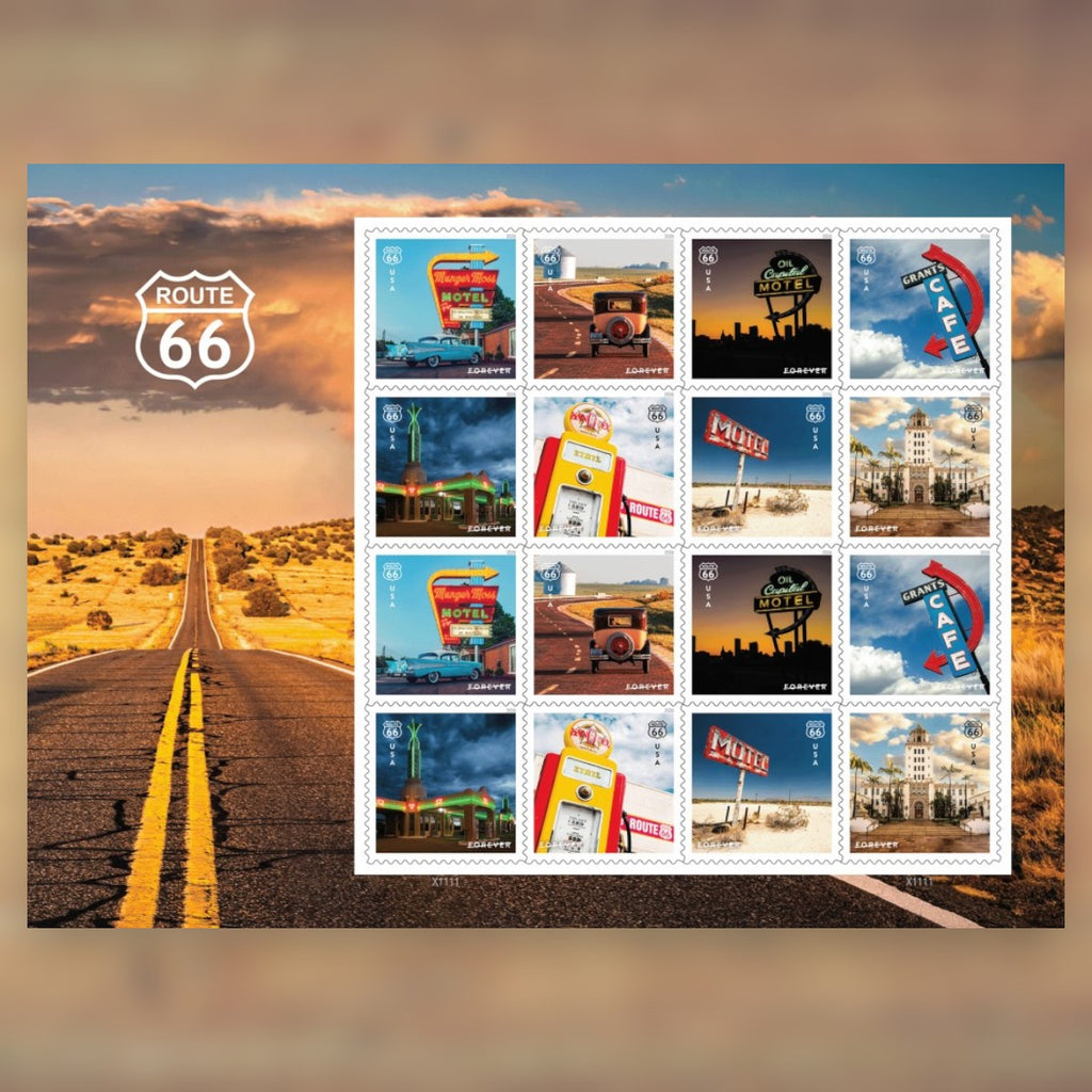 Route 66 Forever Stamps, 2026 Sheet – Cards, Letters and Stamp Collecting