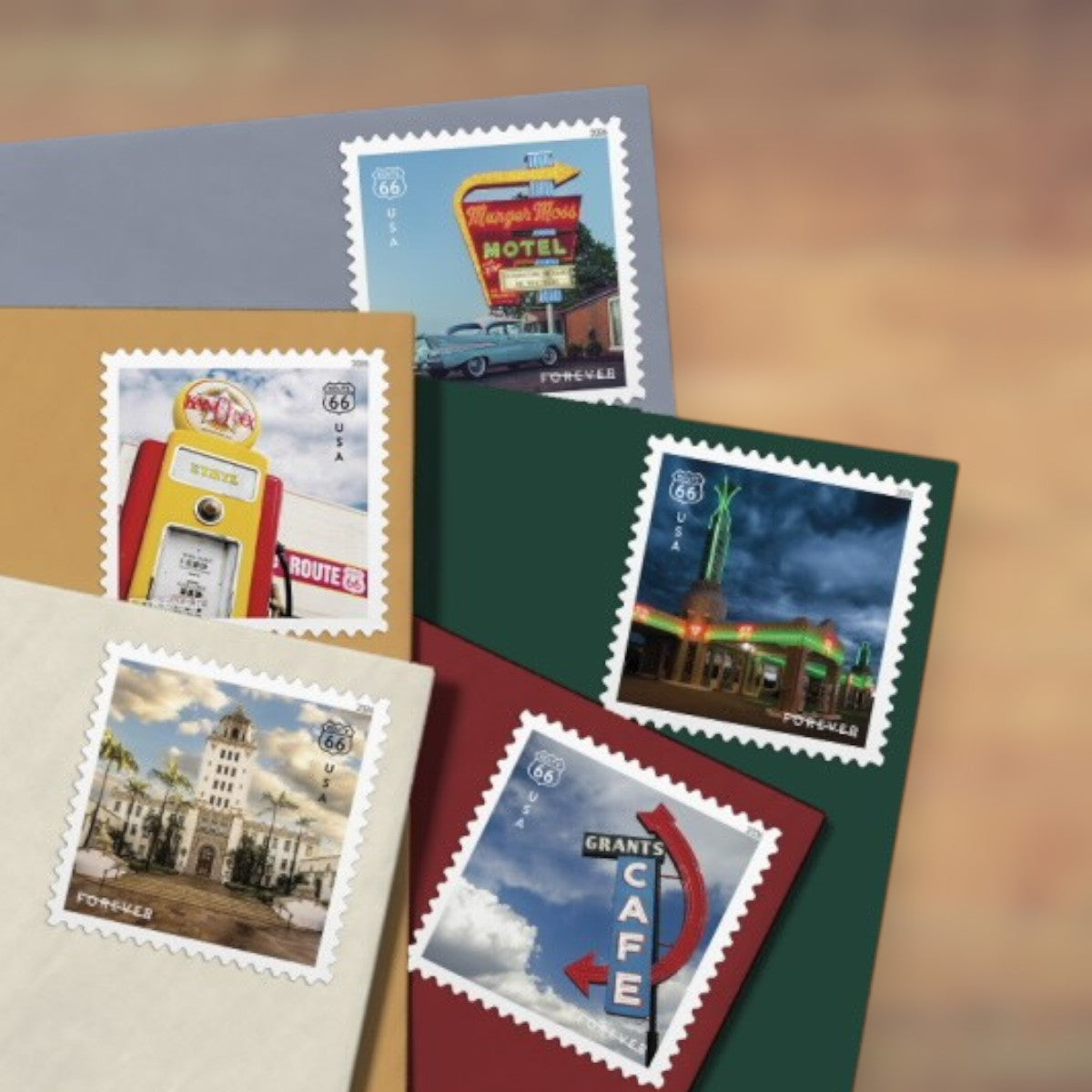 Route 66 Forever Stamps, 2026 Sheet – Cards, Letters and Stamp Collecting